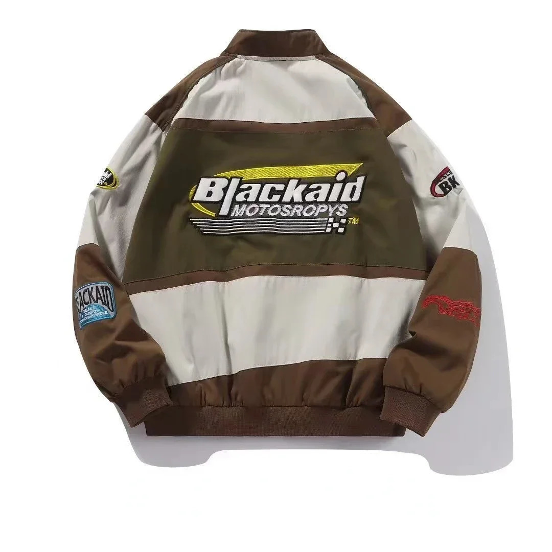 autumn and winter American retro hip-hop Y2K loose men and women thin baseball clothing street racing clothing jacket 250708