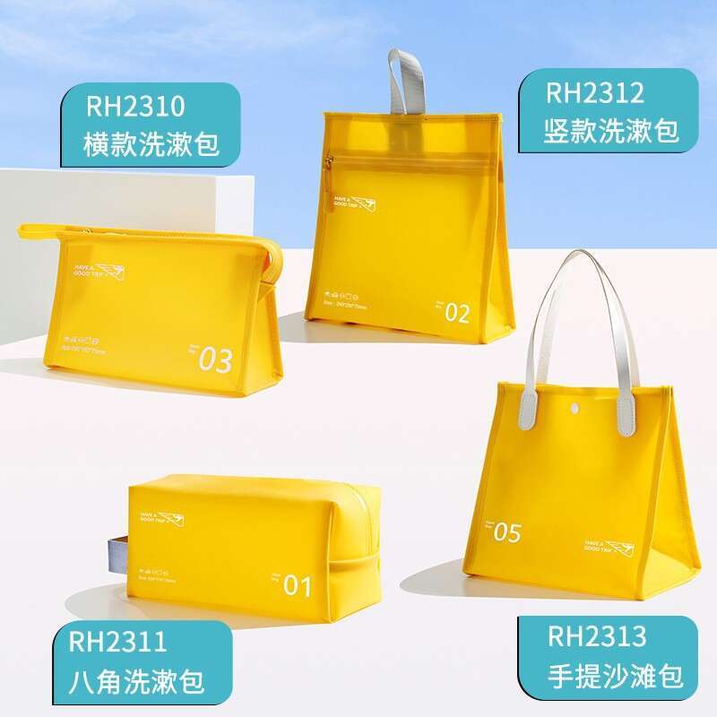 Jelly Series Cosmetic PVC Waterproof Storage Makeup casual Solid Color Toiletry Bag Portable