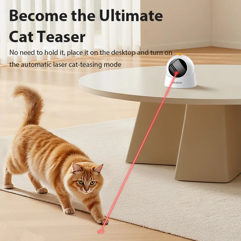 ROJECO Automatic Pet Toy Interactive Adjustable Electric Cat Laser Toy Indoor Smart Teasing Laser Cat Toy For Kitty Dog Supplies 250708