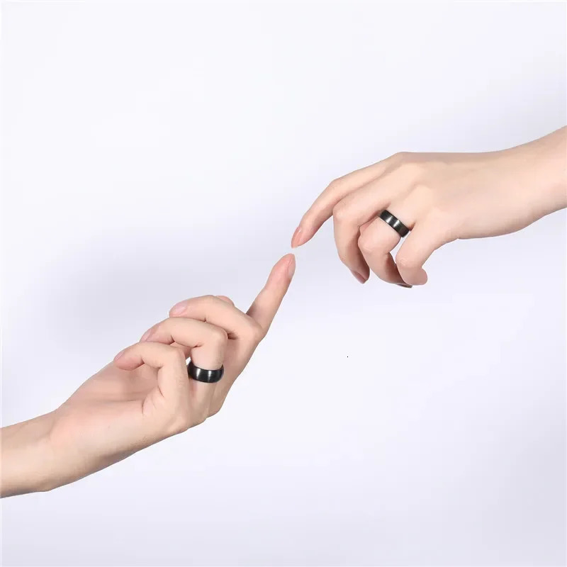 Kolmnsta Ceramic Brushed Black Ring For Men Women 4mm 6mm 8mm Wide Male Wedding Ring Matte anillos mujer Plus Size 4 to Size 14 250708