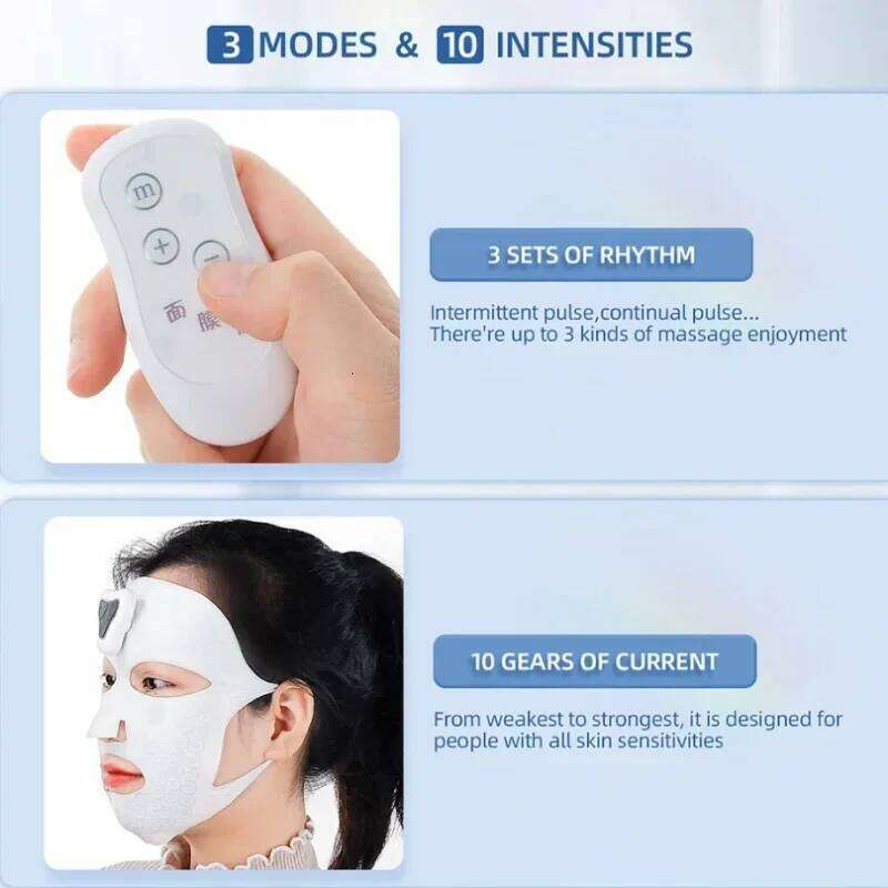 NEW Low Frequency Microcurrent Double Chin Reduce EMS Facial Beauty Face Lifting Hine Hydration Skin Tightening Mask