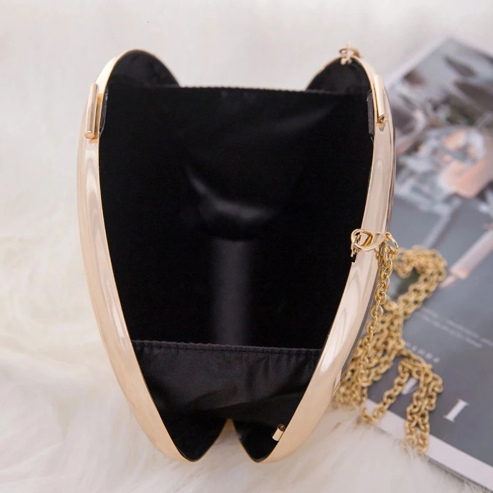 Acrylic Egg Shape Clutch Bag Smooth Mirror n Handbag Women Evening Bag Party Cute Purse Metal Shell Handbag 250708