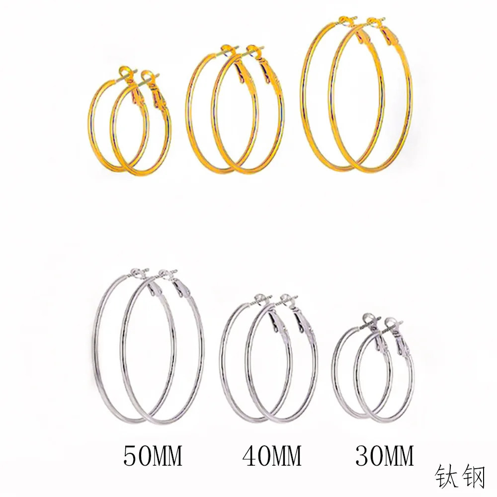 6pair /set Smooth Open Women Men Hoop Earrings Stainless Steel Ears Jewelry Accessories Birthday Gifts. Party Gifts 250708