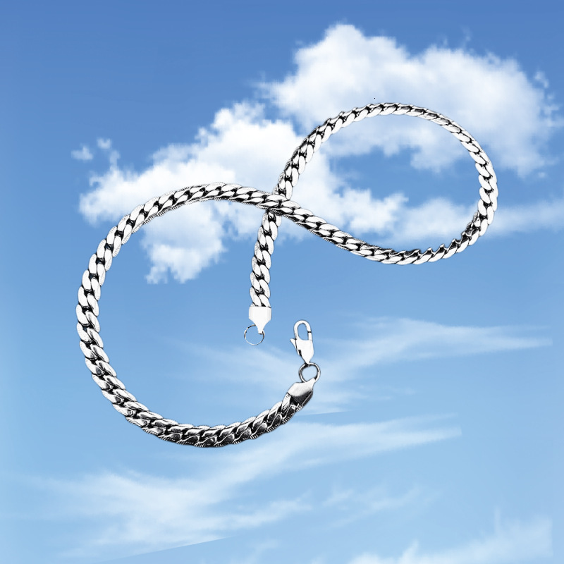Luxury Jewelry Designer Jewelry Necklace Embossed Chain Hip Hop Thick Chain Titanium Steel Encrypted Embossed Chain Cross-border Hot Sale In Stock