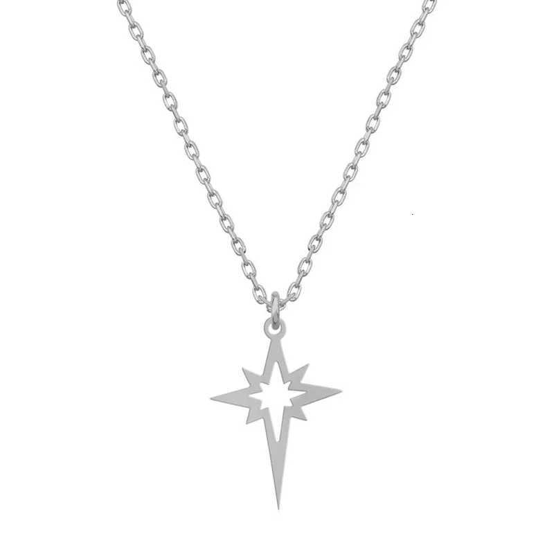 Stainless Steel Jewelry Geometric Minimalist Star Pendant Choker Necklaces North Star Necklace For Women Collares Para Mujer W250712