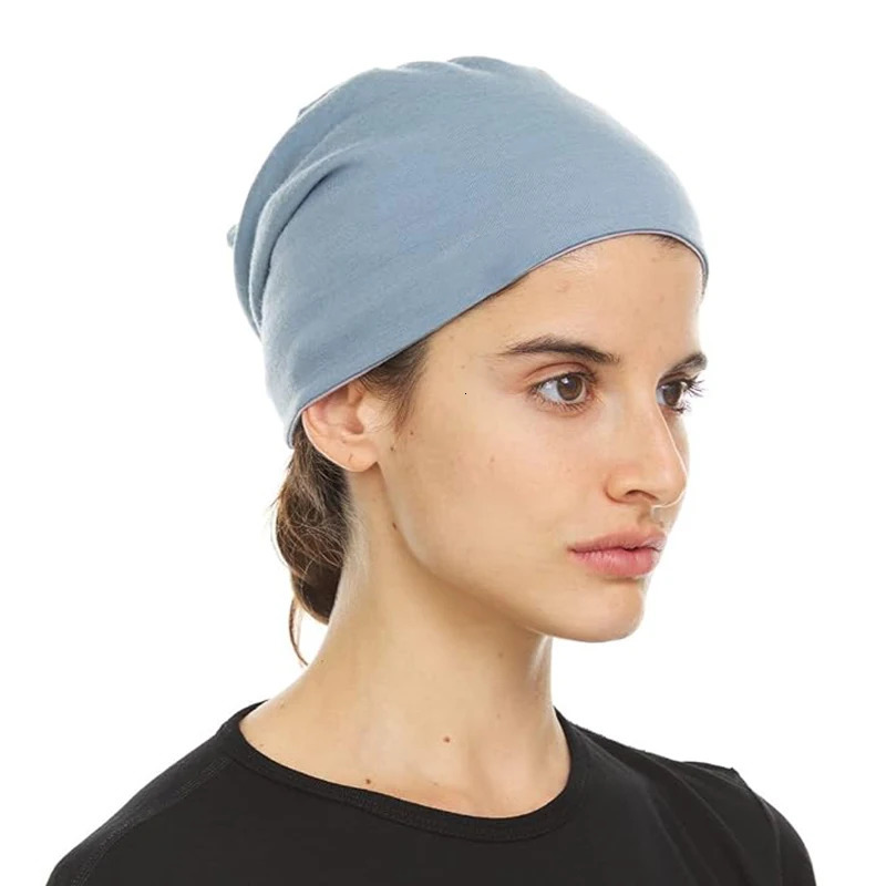 100% Merino Wool Beanie Men Women Unisex Warm Wool hat 2 Layer running riding winter thermals cap Sports Thermal cap 250712