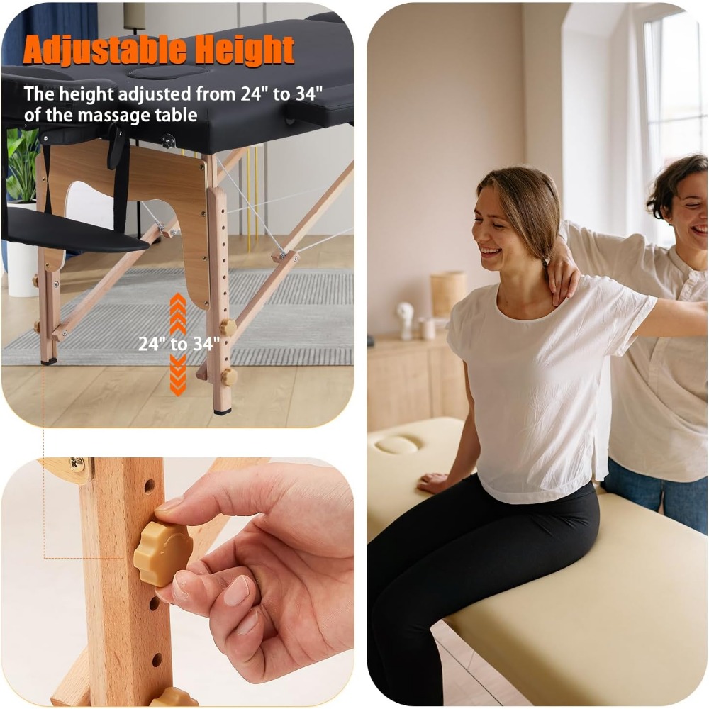 Portable With Neck Stretcher, 84 Inch Adjustable Lash Dwe74 Massage Bed Tattoo Table For Eyelash