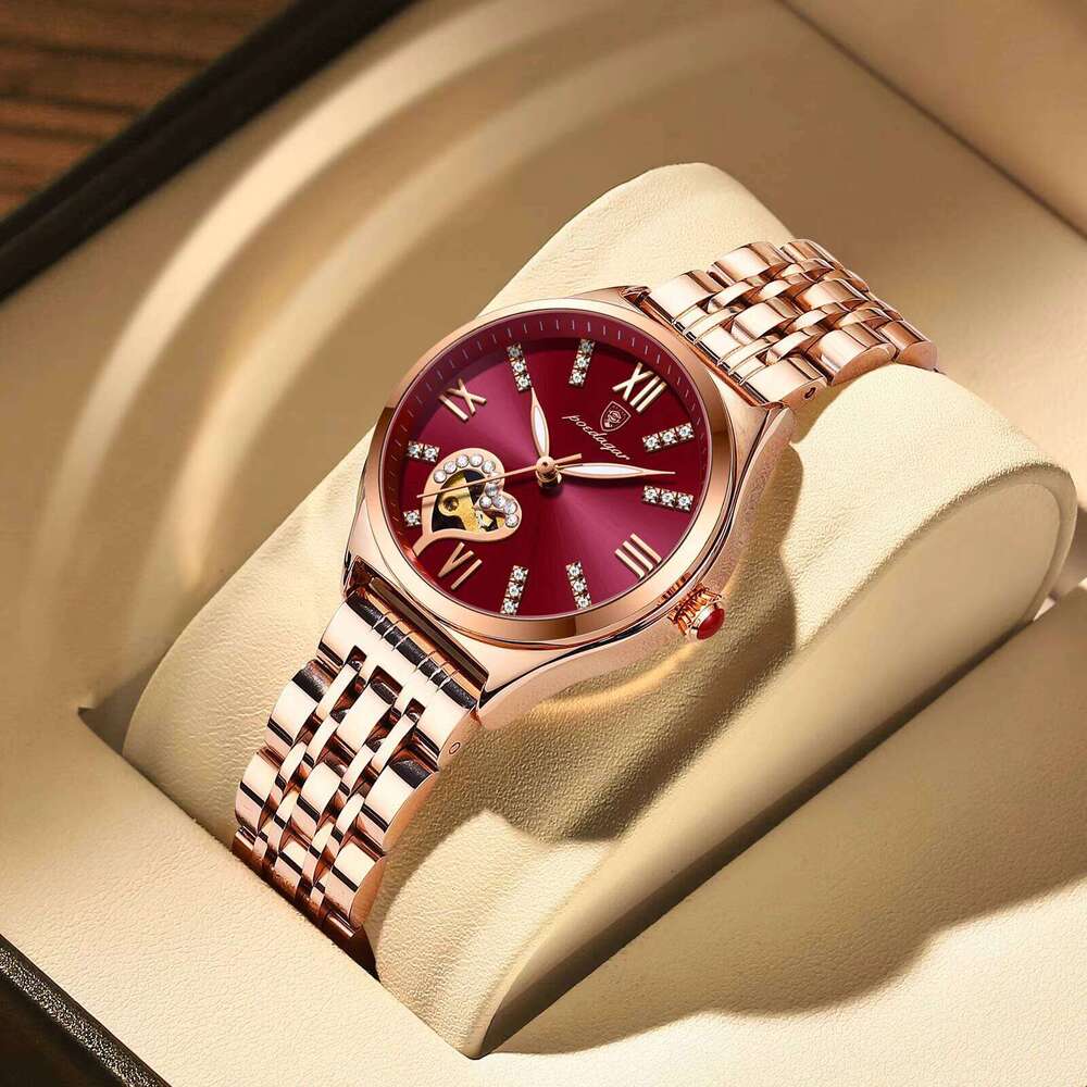 DHgargets Trendy Korean-Style Women's Watch - Waterproof 30M Luminous Stainless Steel Quartz Watch with Date (Model 320 Steel)