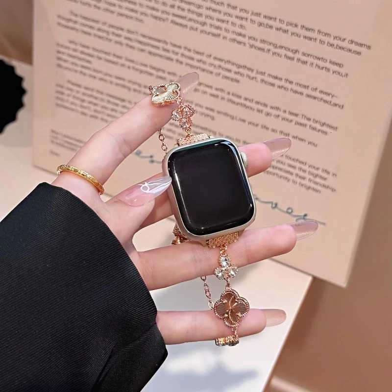 Sparkling Diamond Set Chain Compatible with iWatch Strap 38mm 40mm 41mm 42mm 44mm 45mm 49mm Fashion Strap Y250714