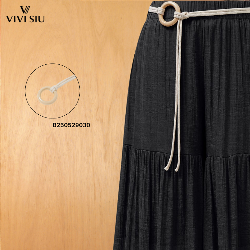 Versatile Cotton-Pleat Skirt Featuring Stylish Embroidery Detailing for Everyday Wear