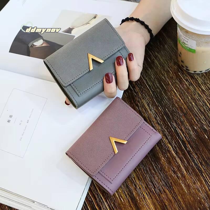 New Women Small Short Leather Wallet Luxury Brand Mini Female Fashion Wallets And Purse Credit Card Holder ddmynov