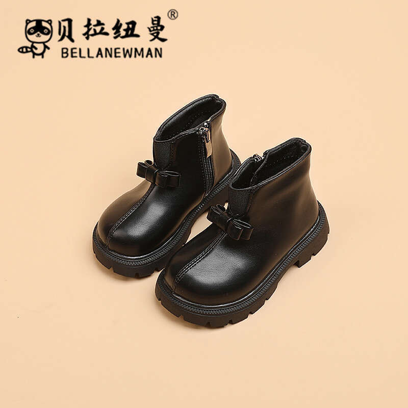 Children's British Style Martin 2023 Autumn Girls' Black Short Small Medium Large Kids Fashion Single Boots Girls