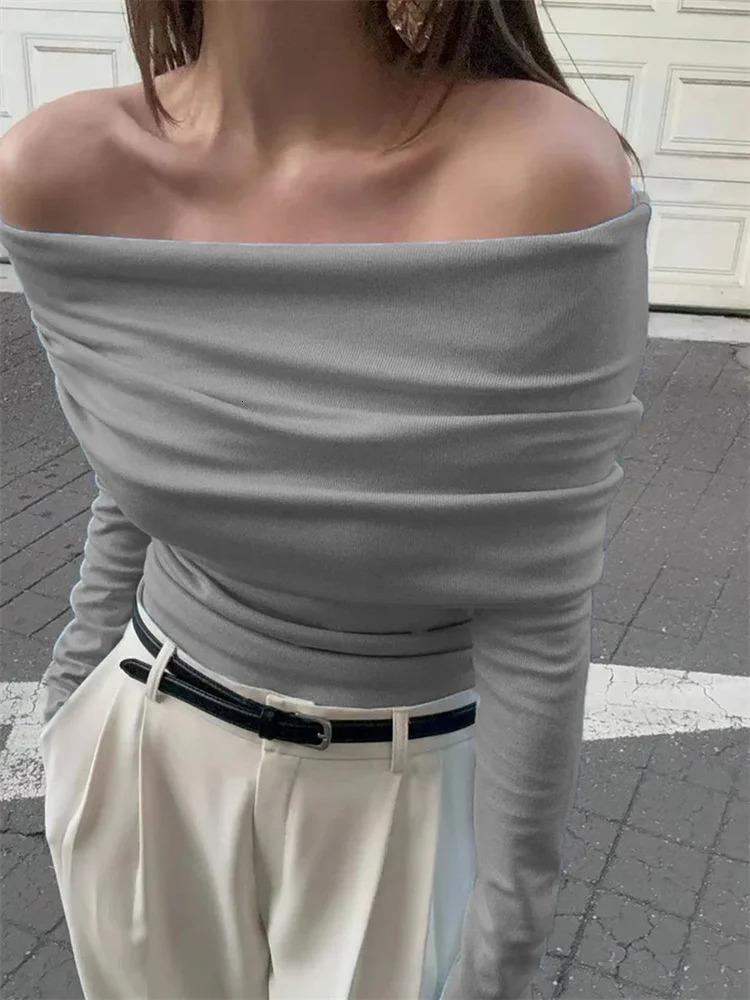 Tossy Sweater Knit Pullover Backless Women Slim Bandeau Solid Cropped Top Streetwear Off-Shoulder Elegant Autumn Knitwear Top 250708