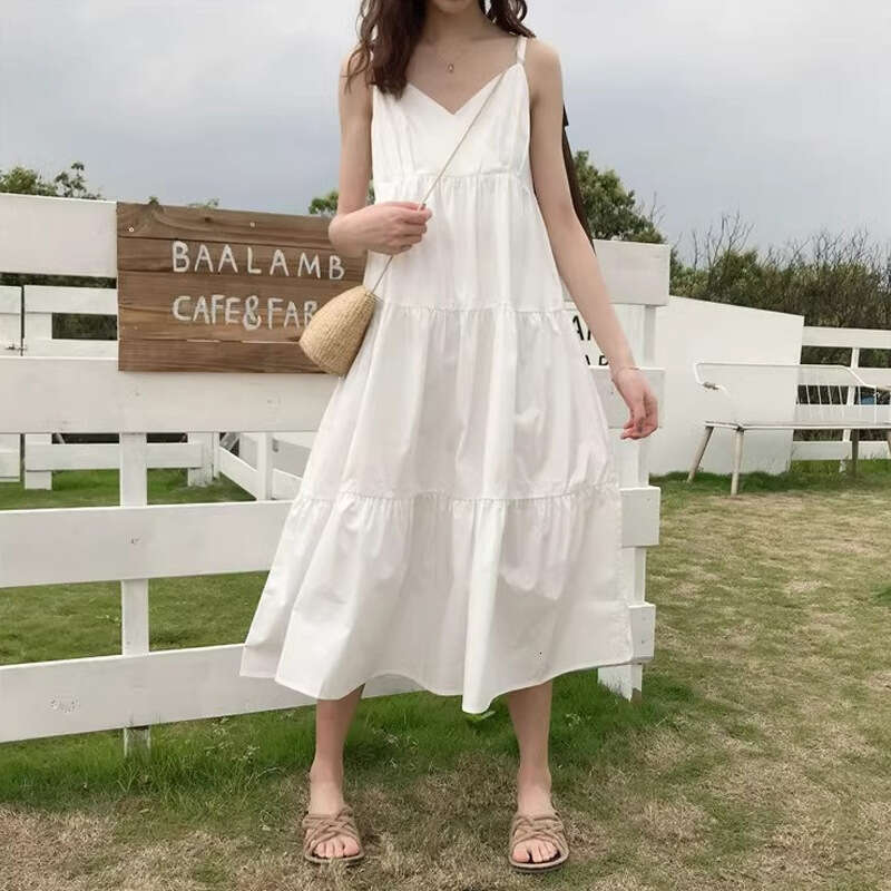 Strappy For Women Summer New Sweet And Salty Fairy Forest Style Loose Slimming Dress B5