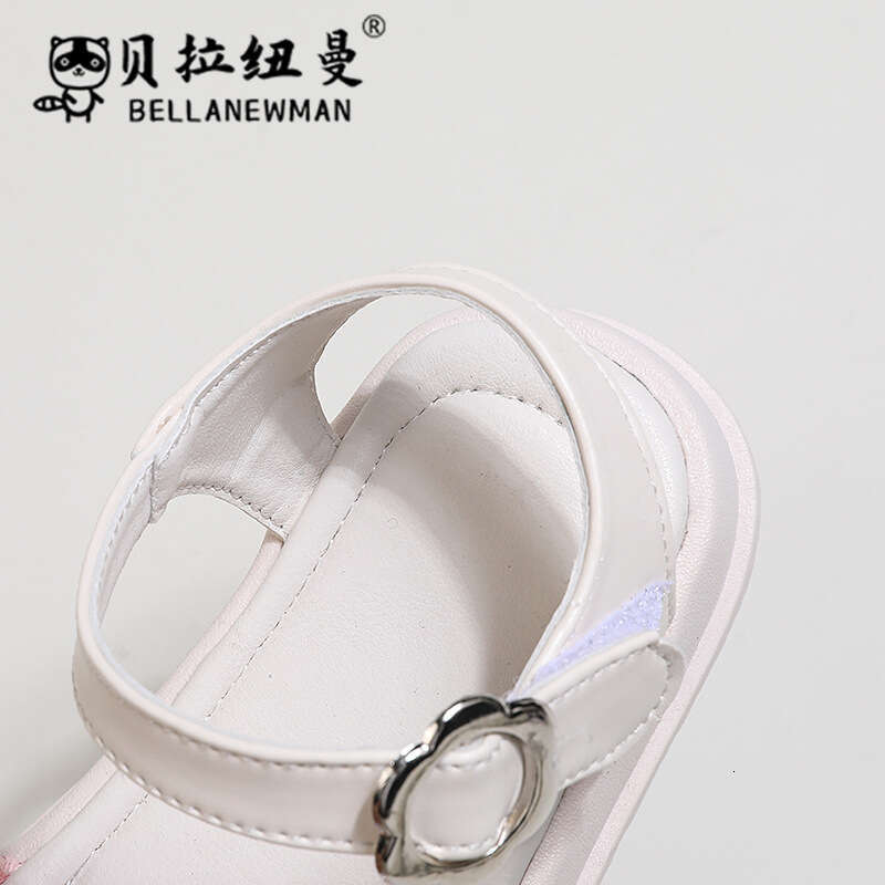 Children's Rhinestone 2024 Summer New Girls' Versatile Thick-Soled Height-Increasing Fashion Casual Roman Platform Sandals