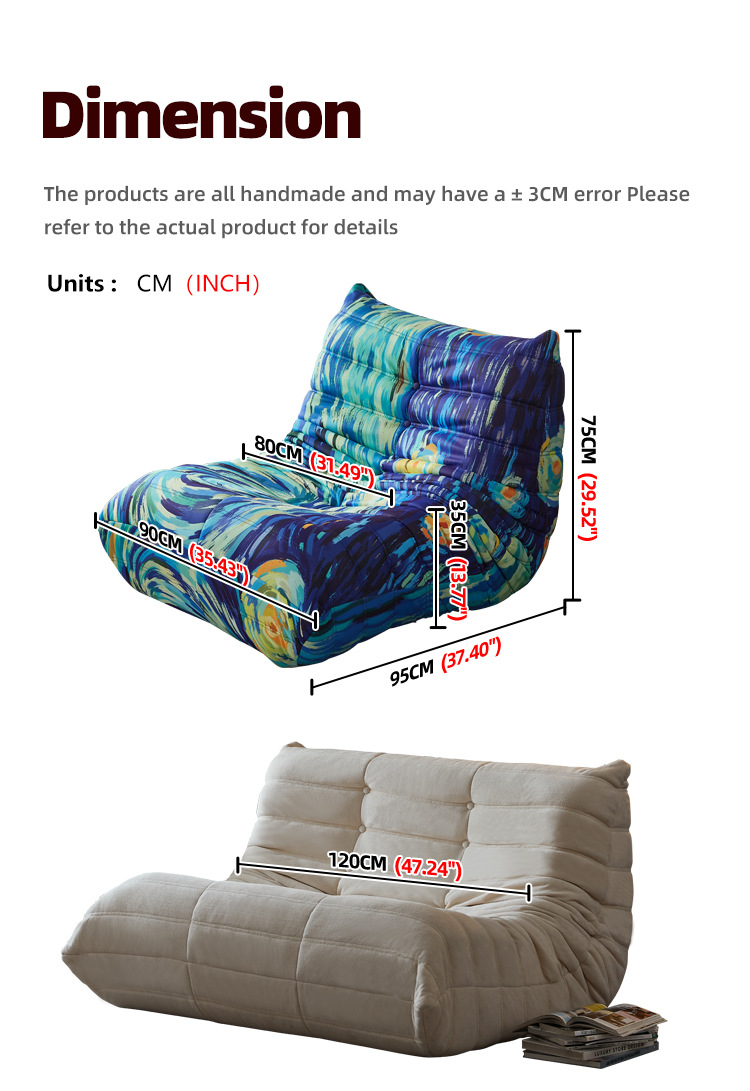 Single sofa couch in a box balcony bedroom Internet celebrity single leisure cross-border small living room sofa multi-person modular sofa comfortable