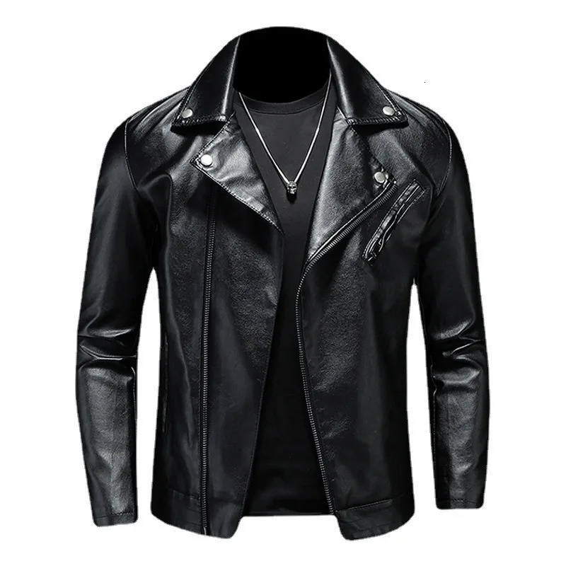 Autumn Motorcycle PU Leather Jacket Men Oversized Casual American Retro Overcoat Unisex Punk Streetwear Coats Bomber Jackets 250708