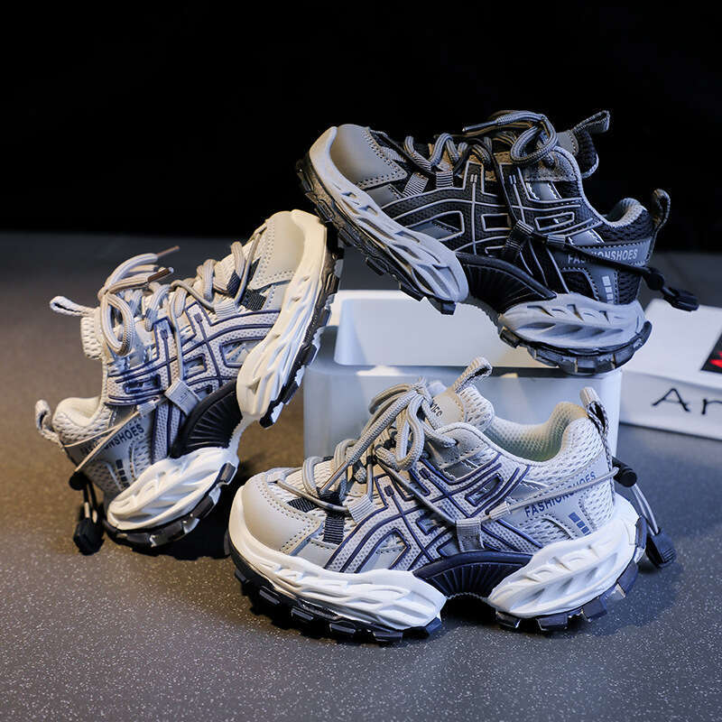 2025 Autumn New Korean Style Children's Breathable Running Girls' Fashion Dad Boys' Sports Shoes Trendy