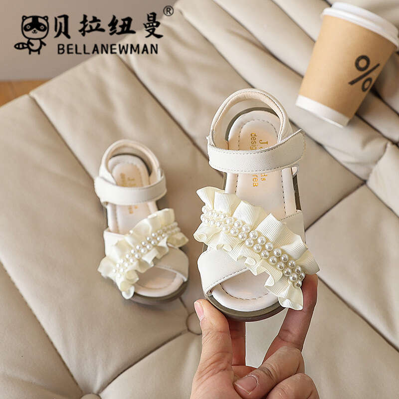 Choice Girls Beaded Lace Princess Sandals 2025 Summer New Children's Fashion Cross Soft Sole Beach Shoes