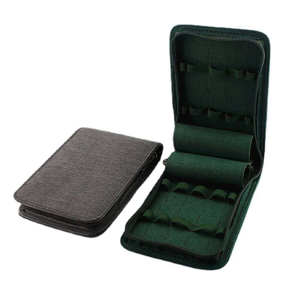 Large Capacity Fountain Pencil Case 10/24/48 Slots Canvas Pen Bag Writing Holder Supplies Accessories