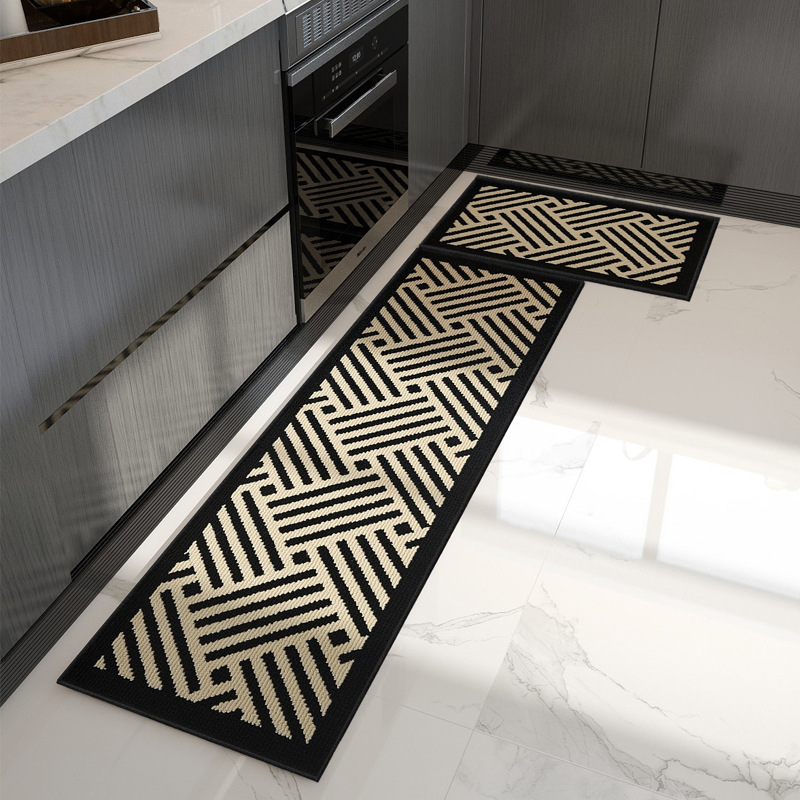Designer carpet, kitchen floor mat water-absorbing and oil-proof foot mat household machine washable long carpet dirt-resistant non-slip and anti-drop