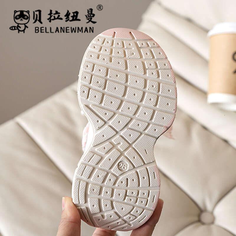 Girls' Fashion Lightweight Lace Bow Princess Sneakers 2025 Spring Autumn New Korean Style Children's Dad Shoes