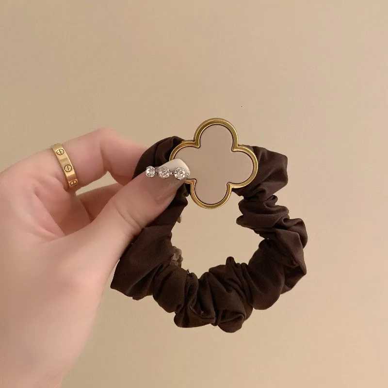 Hair ring French retro satin large intestine ring adult temperament hair accessories simple Joker Pearl balls hair rope. W250714L