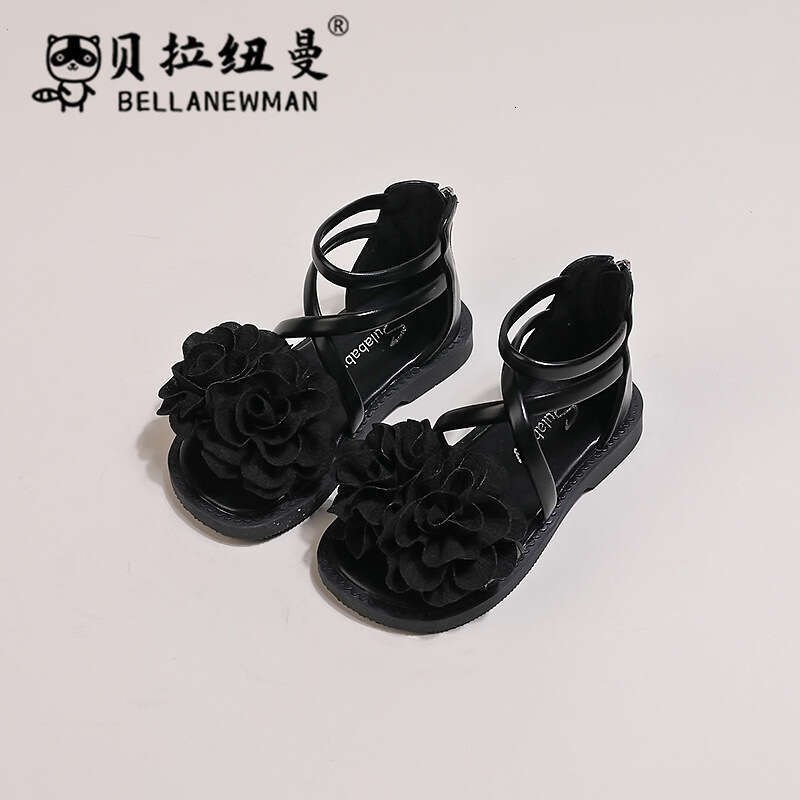 2025 Summer New Korean Style Children's Flower Princess Shoes Little Girls Roman Sandals