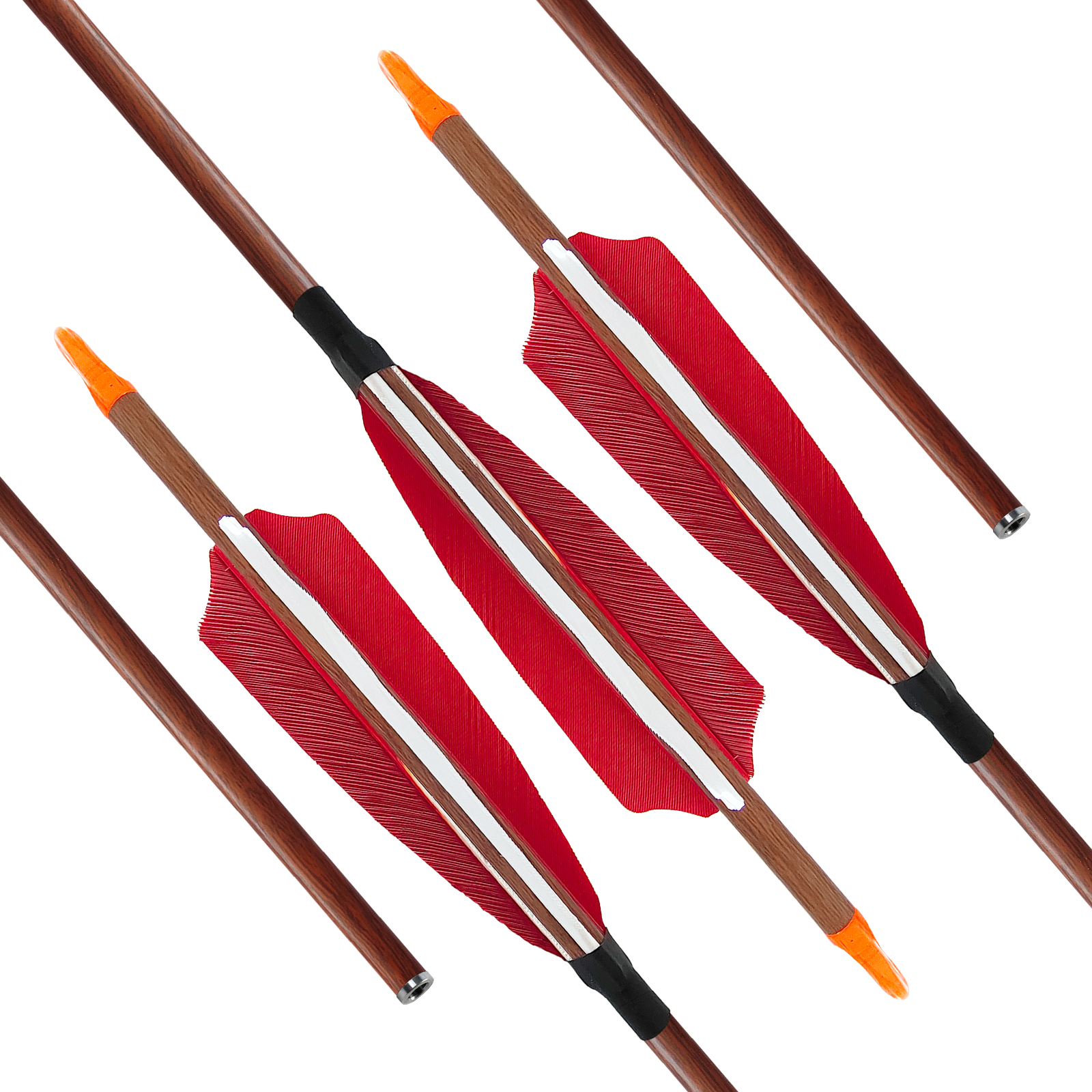 31inch Hunting Arrows Without Arrowheads Woodern Spine250-600 Carbon Fiber Archery Targeting Arrows 6.2mm Practice Arrows for Recurve Bow and Compound