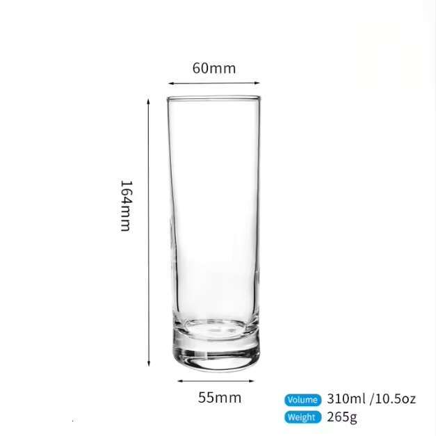10.5oz 310ml Wholesale Classic Design Highball Drinking Glass Cup Tumbler hine Made for Restaurants and Parties