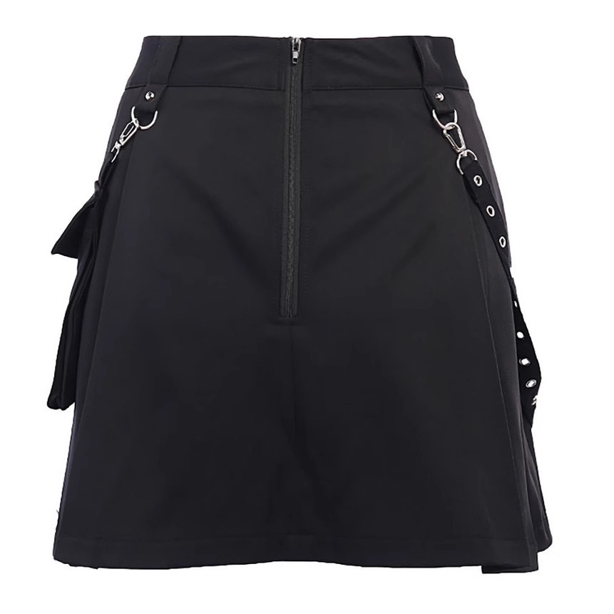 2025 New women's skirt summer new women's high waisted pleated skirt punk style irregular workwear skirt half skirt women's new designe