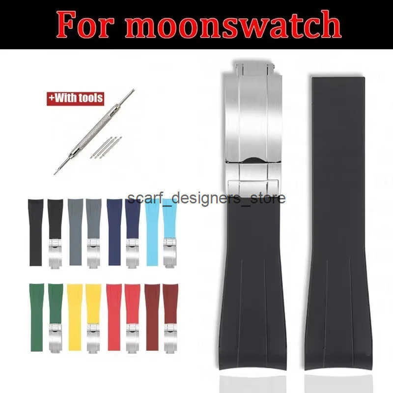 20mm Rubber Strap for GMT Daytona Submariner Waterproof TPU Curved End Replace Band for Omega X S MoonS z2507148P1R z2507148P1R