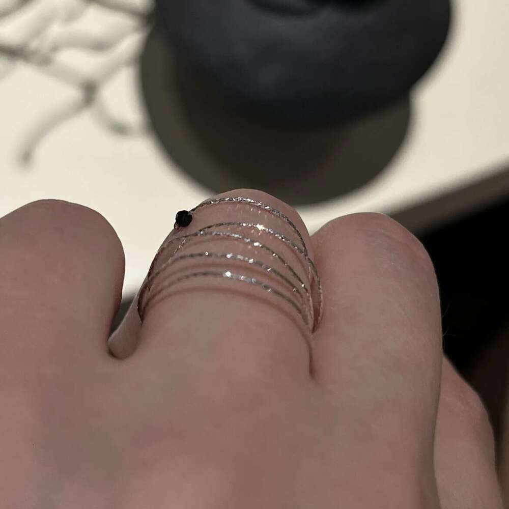 S Pure Silver Sparkling Spring Wire Minimalist Style Niche Fashion High-Value Index Finger Ring