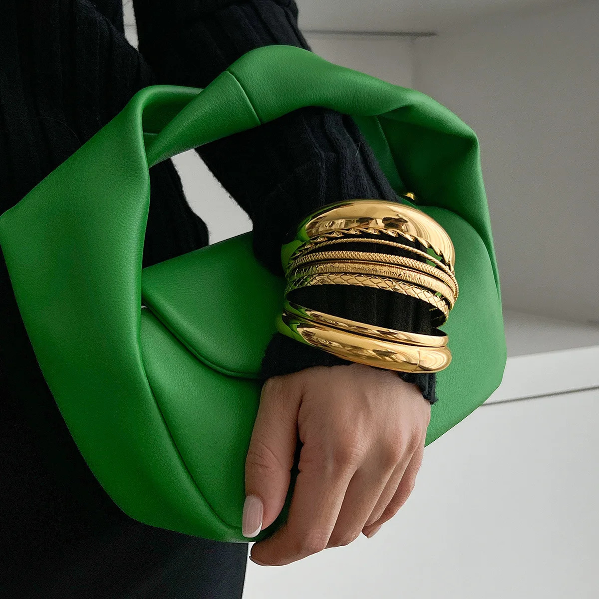 KMVEXO Stainless Steel Bracelets Set for Women Men Twist Texture Bangles Gold Silver Color Jewelry Statement Streetwear Goth 250708