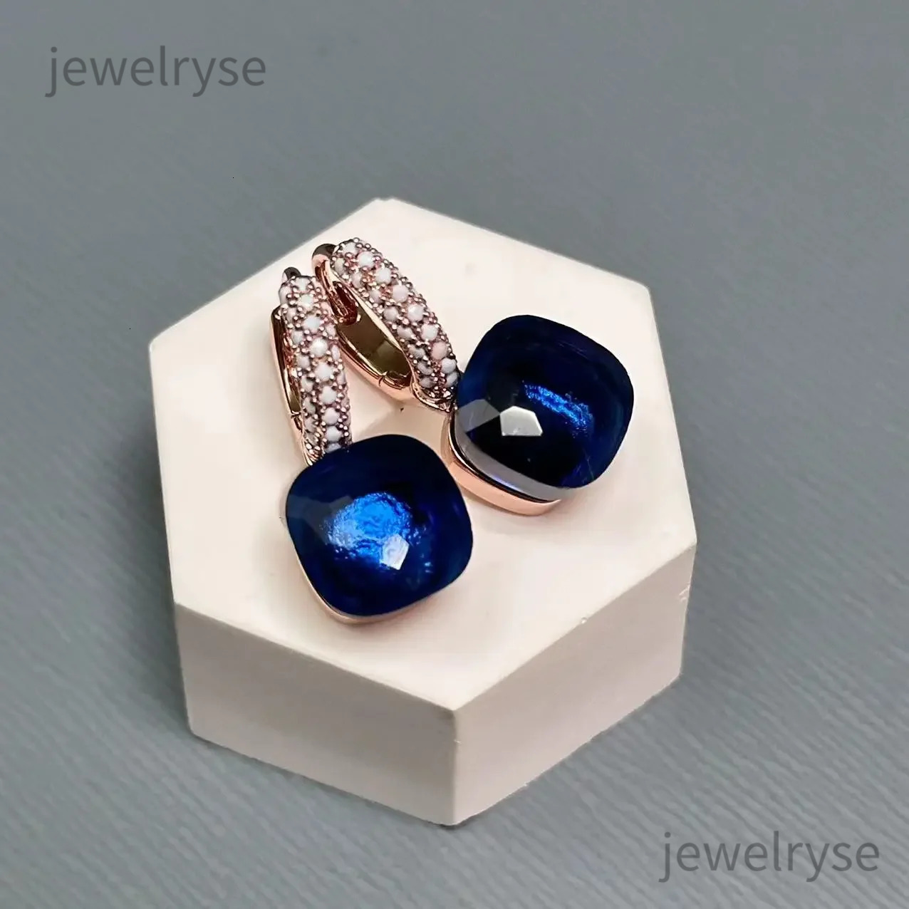 Fashionable Womens Earring Sets Featuring Amethyst Pendants & Clear Zircons | Chic Cube-Shaped Designer Accessories