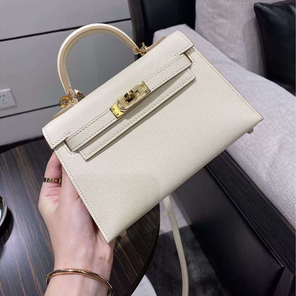 2025 Second Generation Fashion Trend Single Shoulder Crossbody Handbag Genuine Leather Women's Palm Print Cowhide Small Square Bag