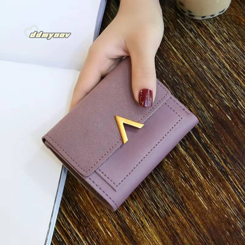 New Women Small Short Leather Wallet Luxury Brand Mini Female Fashion Wallets And Purse Credit Card Holder ddmynov