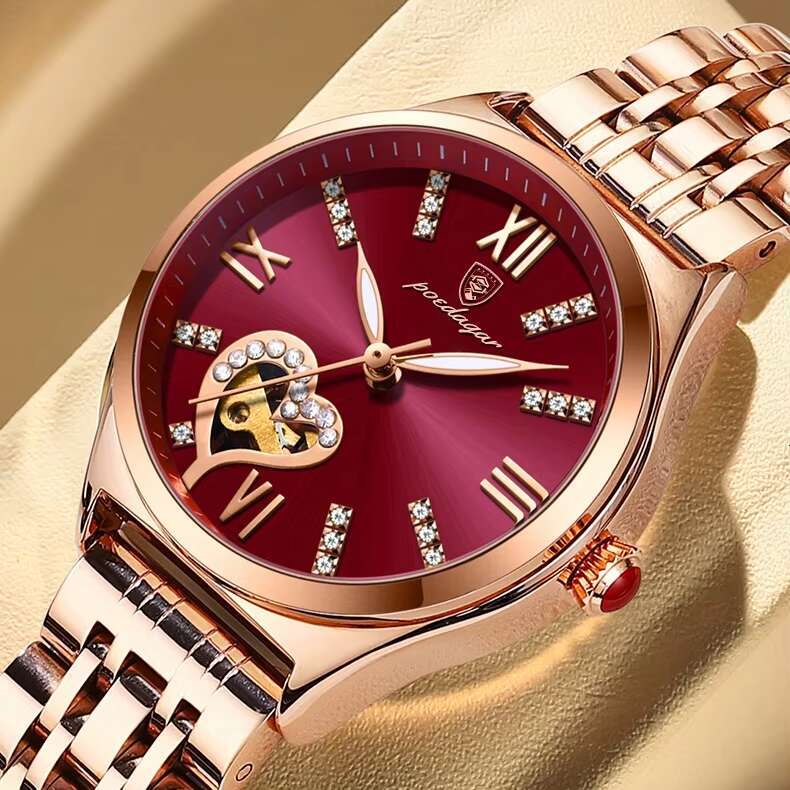 DHgargets Trendy Korean-Style Women's Watch - Waterproof 30M Luminous Stainless Steel Quartz Watch with Date (Model 320 Steel)