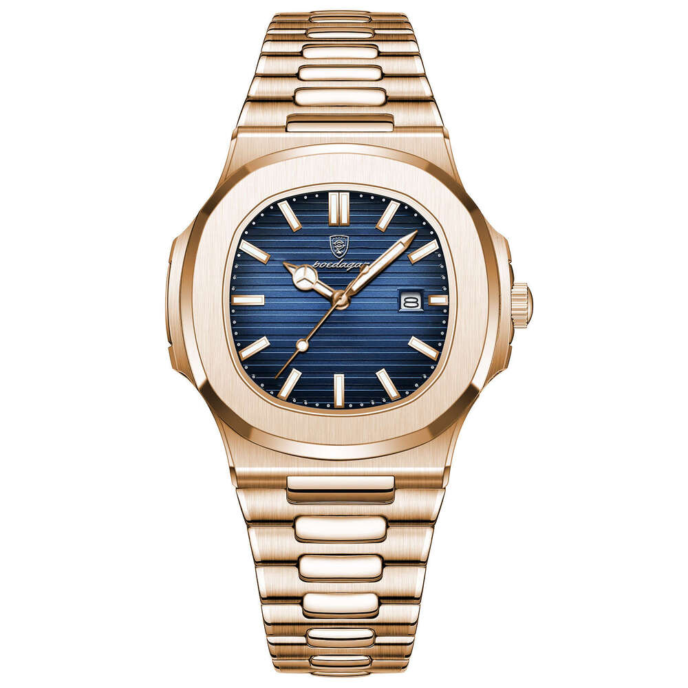 DHwatches Ultra-Thin Men's Watch - Waterproof 50M Luxury Rose Gold Stainless Steel Quartz Dress Watch with Date & Luminous (Model 613 Rose Gold)
