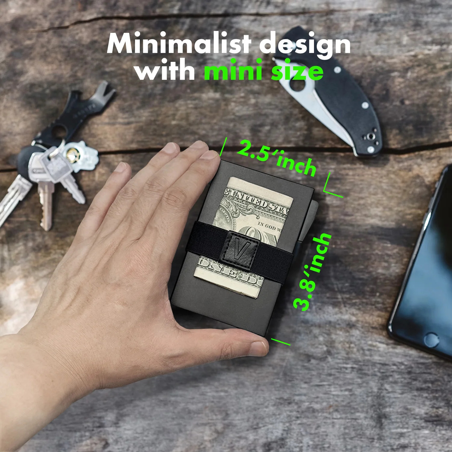 Smart Airtag Wallet Men Metal Wallet with Airtag Holder - AirTag Wallet for Men Airtag Slim Minimalist Pop Up Card Wallet 250708