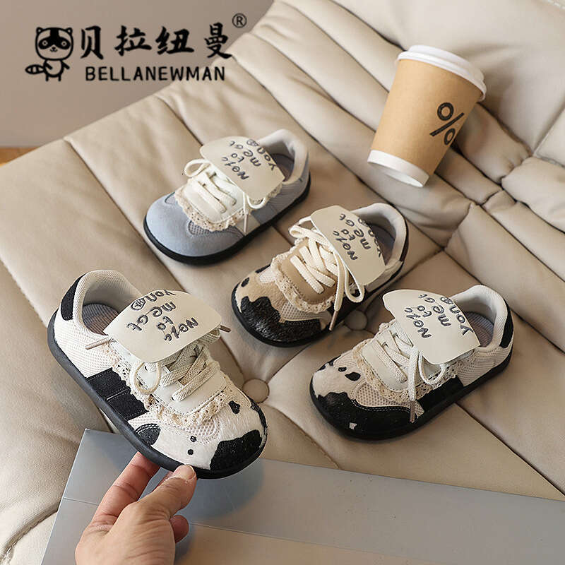 Choice Niche Design Round Toe Flat Sole Training Shoes 2025 Spring and Autumn New Children's Casual Sneakers