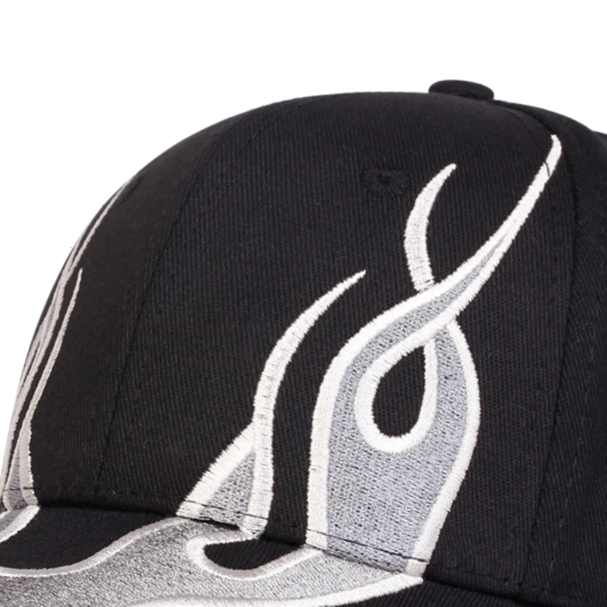 Unisex Flame Embroidery Baseball Caps Outdoor Adjustable Spring and Autumn Casual Sunscreen Hat 250704