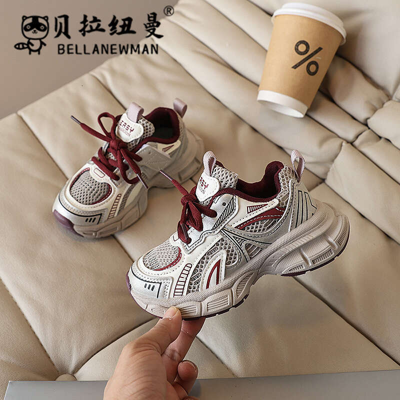 Girls' Fashion Dad 2025 Spring and Autumn New Korean Children's Color Block Casual Sports Boys' Breathable Running Shoes