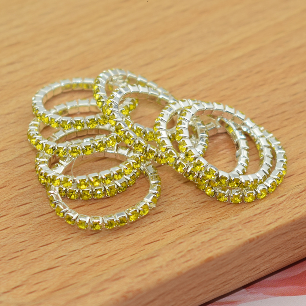 Korean Style Single Row Rhinestone Ring Elastic Ring Inlaid Ring Mixed Batch Elastic Ring 241225