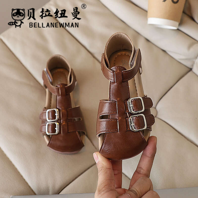 Choice Style Children's Woven Closed-Toe Sandals 2025 Summer New Fashion Soft Sole Beach Shoes for Kids