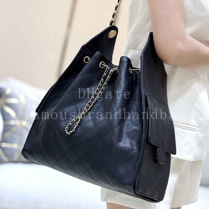 Medium Calfskin Leather Hobo Bag with Chain Strap - Elegant Shoulder Handbag (40CM) C304