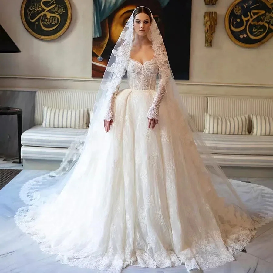 2025 Vintage A-line Wedding Dress Off the Shoulder Lace Appliques Church Bridal Bride Gowns Vestidos De Noiva Robe De Mariage