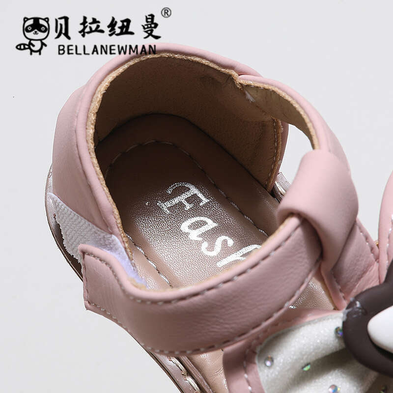 Girls' Bowknot Princess 2024 Summer New Children's Soft Sole Closed-Toe Sandals for Toddlers and Kids