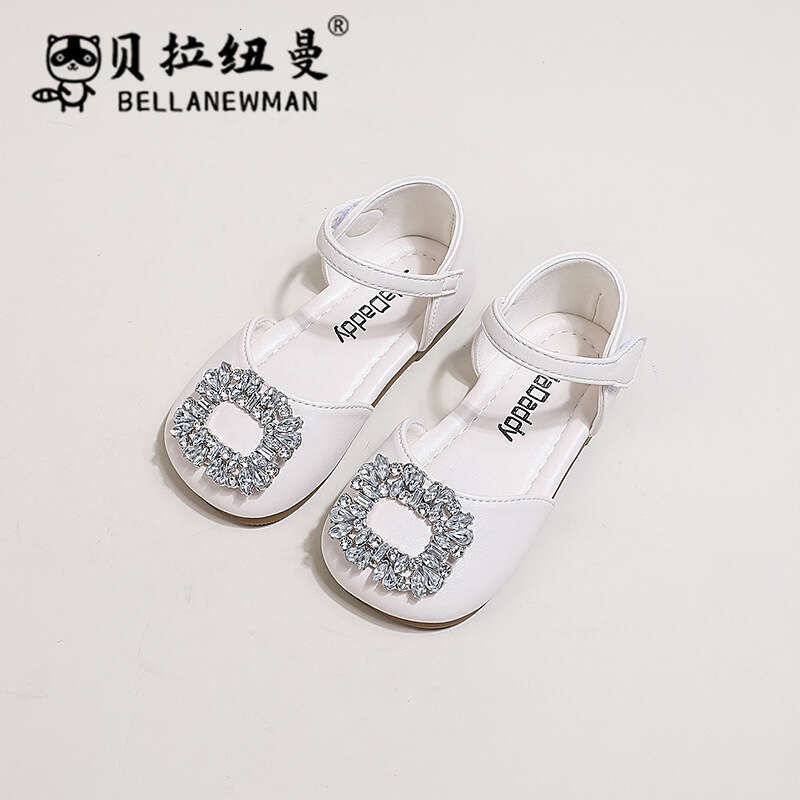SHEIN Niche Design Girls' Princess Shoes 2025 Summer New Fashion Children's Rhinestone Closed-Toe Sandals