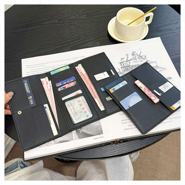 2025 new cards holder Patchwork Large Multi-Card Slots Light Trendy Fashion High-End Feel Multifunctional Leather Wallet